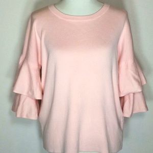 Double Ruffle Bell Sleeve Top